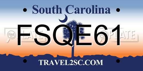 FSQE61 South Carolina License Plate