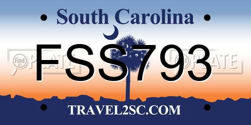FSS793 South Carolina License Plate