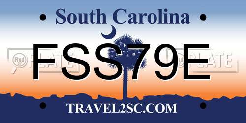 FSS79E South Carolina License Plate