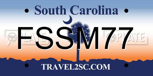 FSSM77 South Carolina License Plate