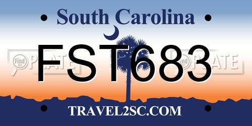 FST683 South Carolina License Plate