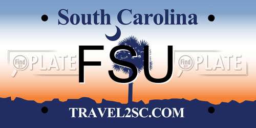 FSU South Carolina License Plate