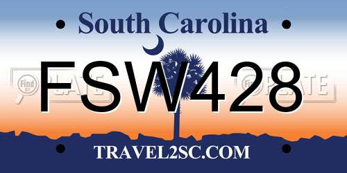 FSW428 South Carolina License Plate