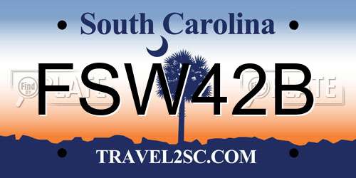 FSW42B South Carolina License Plate