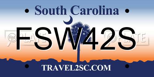 FSW42S South Carolina License Plate