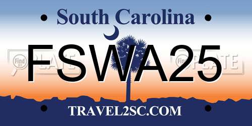 FSWA25 South Carolina License Plate