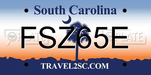 FSZ65E South Carolina License Plate