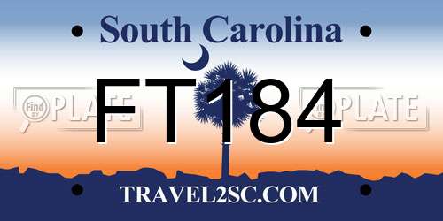 FT184 South Carolina License Plate