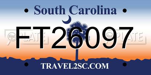 FT26097 South Carolina License Plate