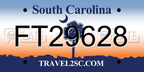 FT29628 South Carolina License Plate