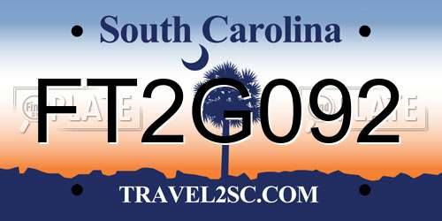 FT2G092 South Carolina License Plate