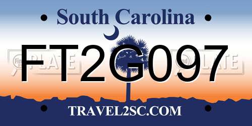 FT2G097 South Carolina License Plate