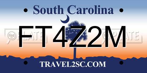 FT4Z2M South Carolina License Plate