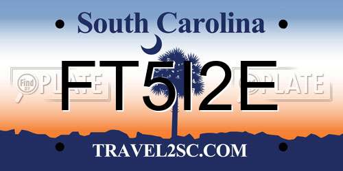 FT5I2E South Carolina License Plate