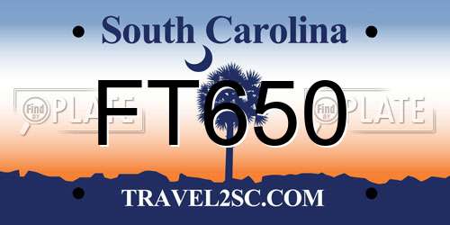 FT650 South Carolina License Plate