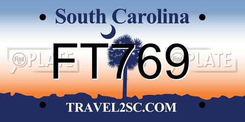 FT769 South Carolina License Plate