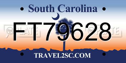 FT79628 South Carolina License Plate