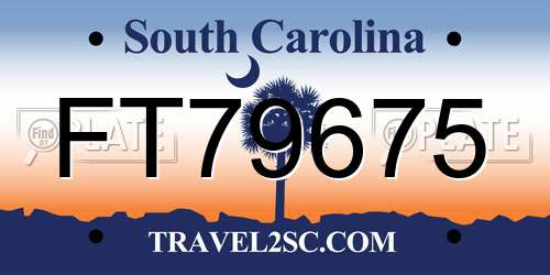 FT79675 South Carolina License Plate
