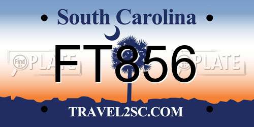 FT856 South Carolina License Plate