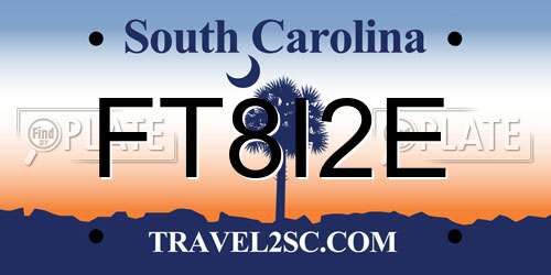 FT8I2E South Carolina License Plate