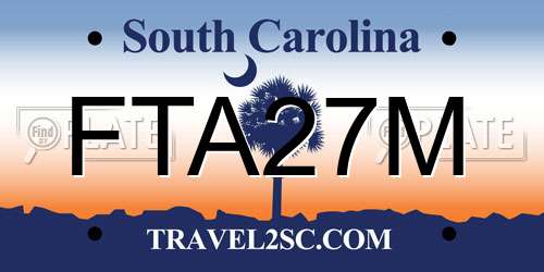 FTA27M South Carolina License Plate