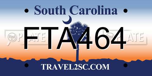 FTA464 South Carolina License Plate