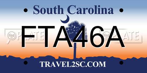 FTA46A South Carolina License Plate