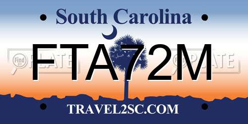 FTA72M South Carolina License Plate