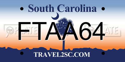 FTAA64 South Carolina License Plate