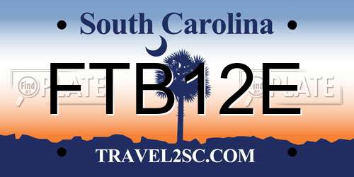 FTB12E South Carolina License Plate