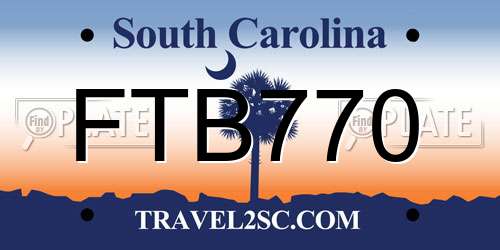 FTB770 South Carolina License Plate