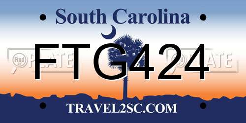 FTG424 South Carolina License Plate