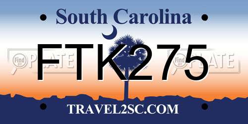 FTK275 South Carolina License Plate