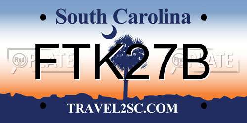 FTK27B South Carolina License Plate