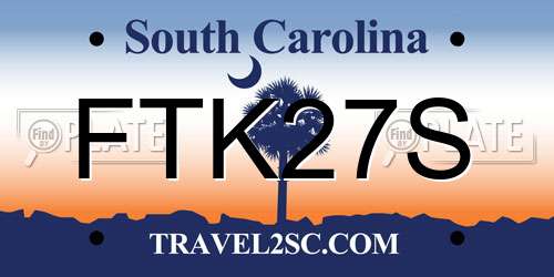 FTK27S South Carolina License Plate