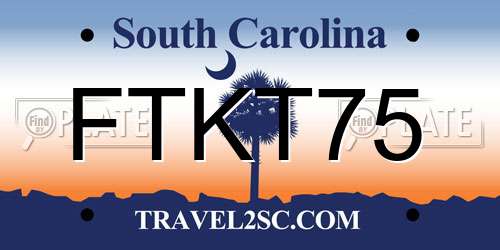 FTKT75 South Carolina License Plate