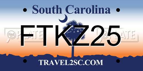 FTKZ25 South Carolina License Plate