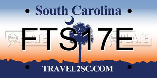 FTS17E South Carolina License Plate