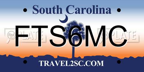 FTS6MC South Carolina License Plate