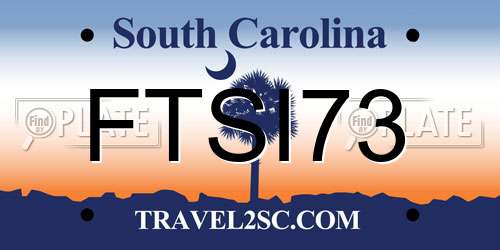 FTSI73 South Carolina License Plate