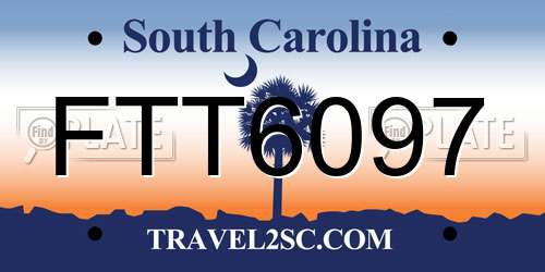 FTT6097 South Carolina License Plate