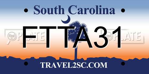 FTTA31 South Carolina License Plate