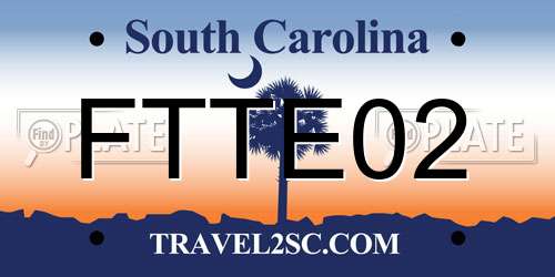 FTTE02 South Carolina License Plate
