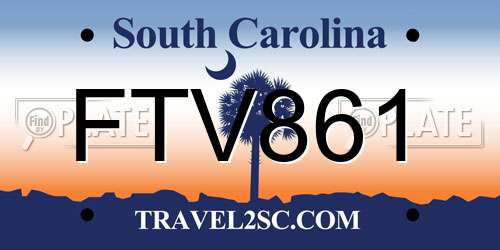FTV861 South Carolina License Plate