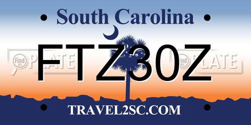 FTZ30Z South Carolina License Plate