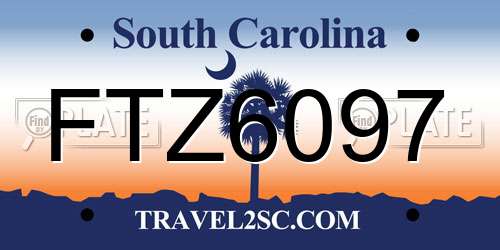FTZ6097 South Carolina License Plate