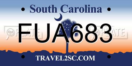 FUA683 South Carolina License Plate