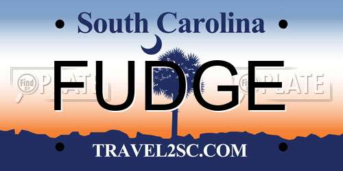 FUDGE South Carolina License Plate
