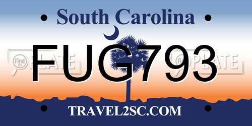FUG793 South Carolina License Plate