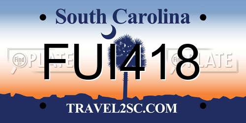 FUI418 South Carolina License Plate